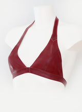 Plum Latex Halter Bra - SMALL/MEDIUM