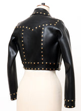 Black Latex Biker w/Studs - SMALL