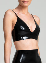 Black Latex Bra - EXTRA SMALL
