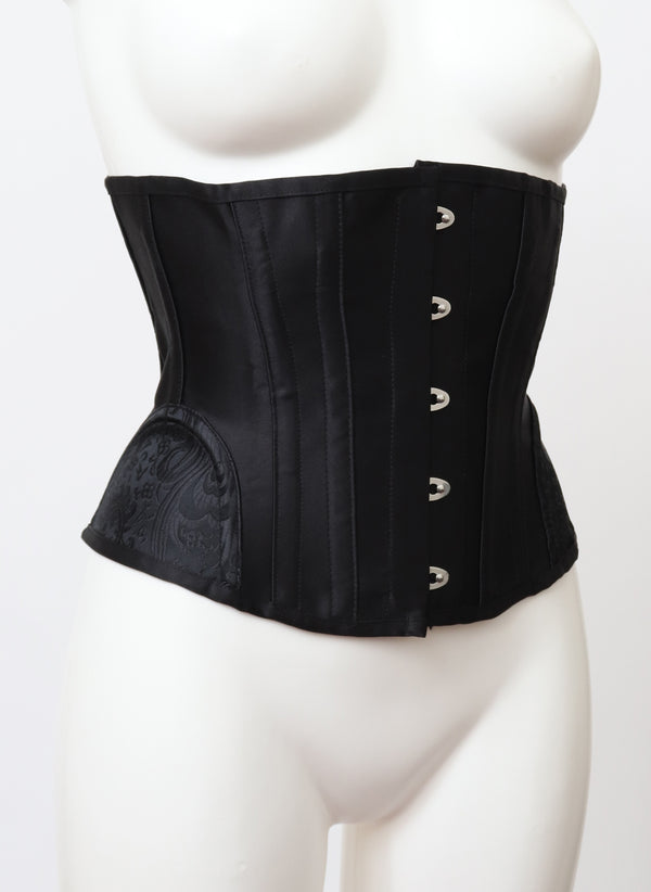 Black Satin Corset - SMALL