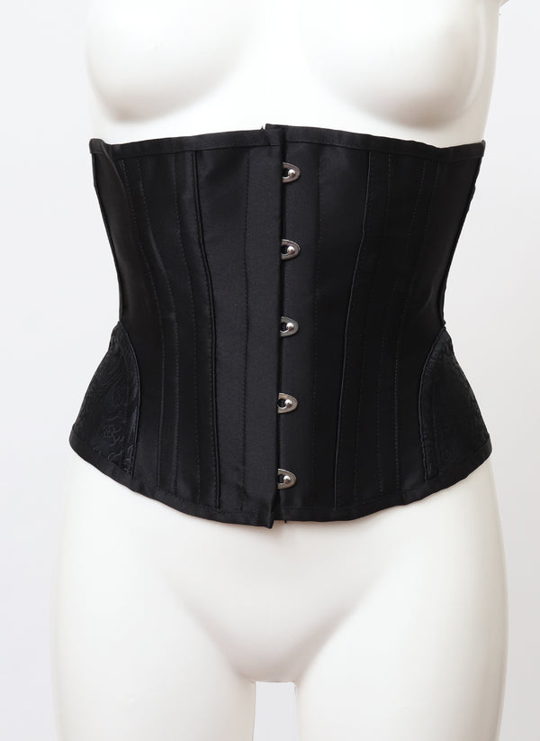 Black Satin Corset - SMALL
