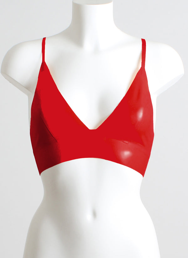 Red Latex Triangle Bra - CUSTOM SIZE (M)