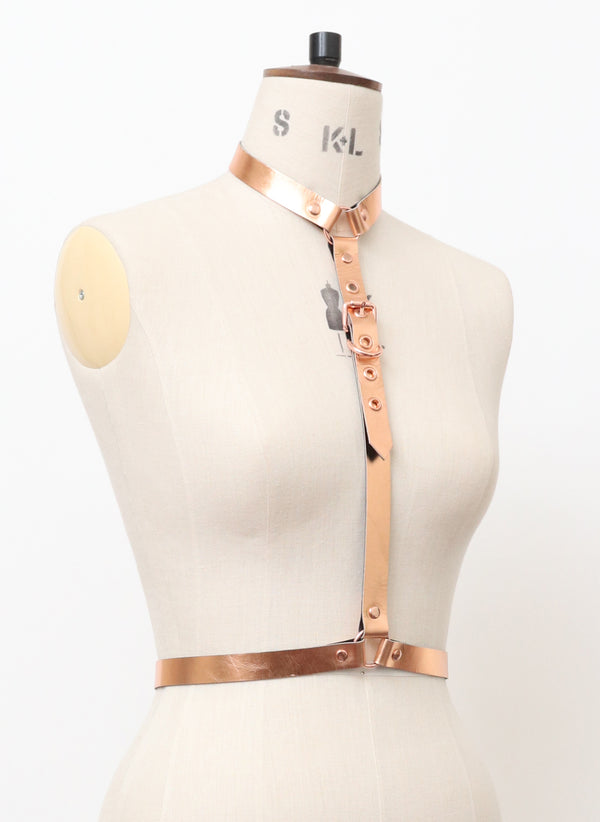 Rose Gold Leather Neck to Waist - XS/M
