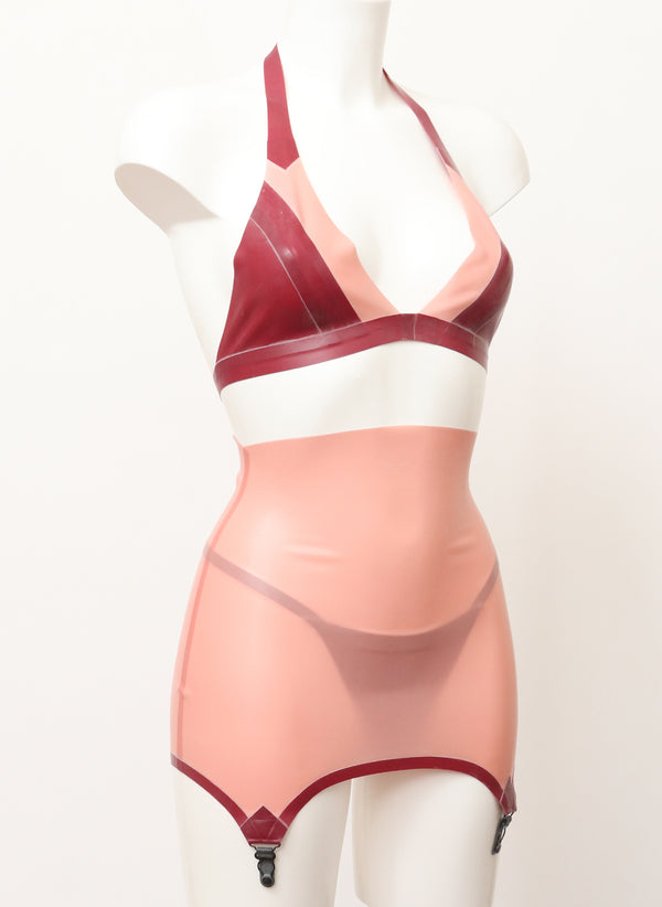 Plum/ST Pink Girdle Lingerie Set  - SMALL