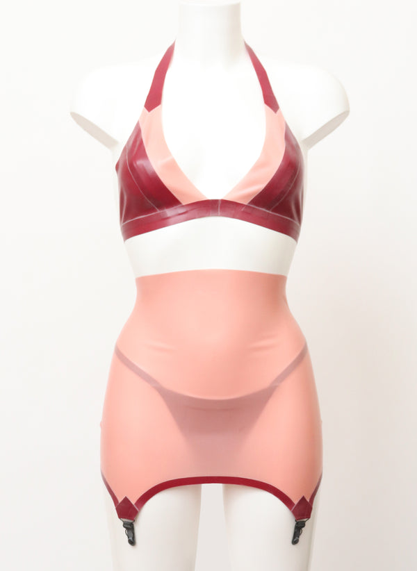 Plum/ST Pink Girdle Lingerie Set  - SMALL