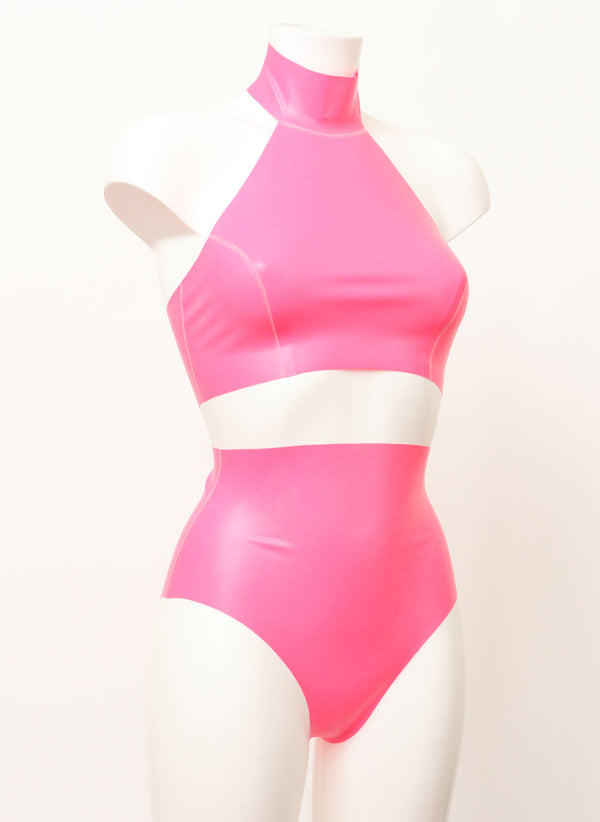 Hot Pink Latex Top & Knix - SMALL