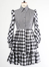 Black/White Gingham Shirt Dress - Size 8