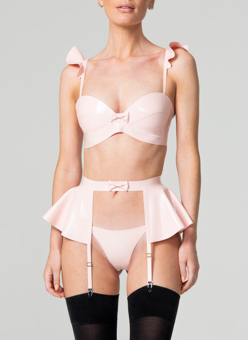 Latex Fleur Lingerie Set