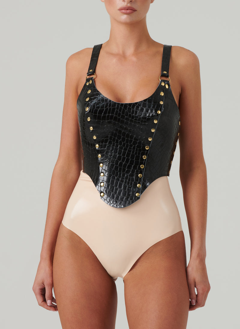 Vanity Corset Top - Leather